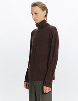 A25C10CS01C SUPER 160S WOOL WASHABLE KNIT LONG SLEEVE TURTLE NECK