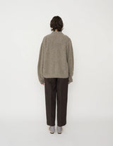 25WKN-#910S 5G REVERSE STICHES POLO COLLAR KNIT CARDIGAN