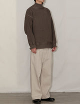 KON-KN01253 HIGH NECK KNIT PULLOVER