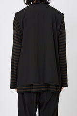 M23B-01BL01A SUPER120’S WOOL WASHER TROPICAL SAFARI VEST