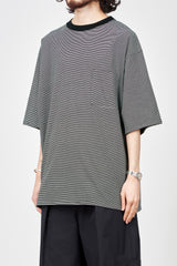 M23B-06CS01B ORGANIC COTTON 32G KNIT BORDER TEE S/S