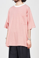 M23B-06CS01B ORGANIC COTTON 32G KNIT BORDER TEE S/S