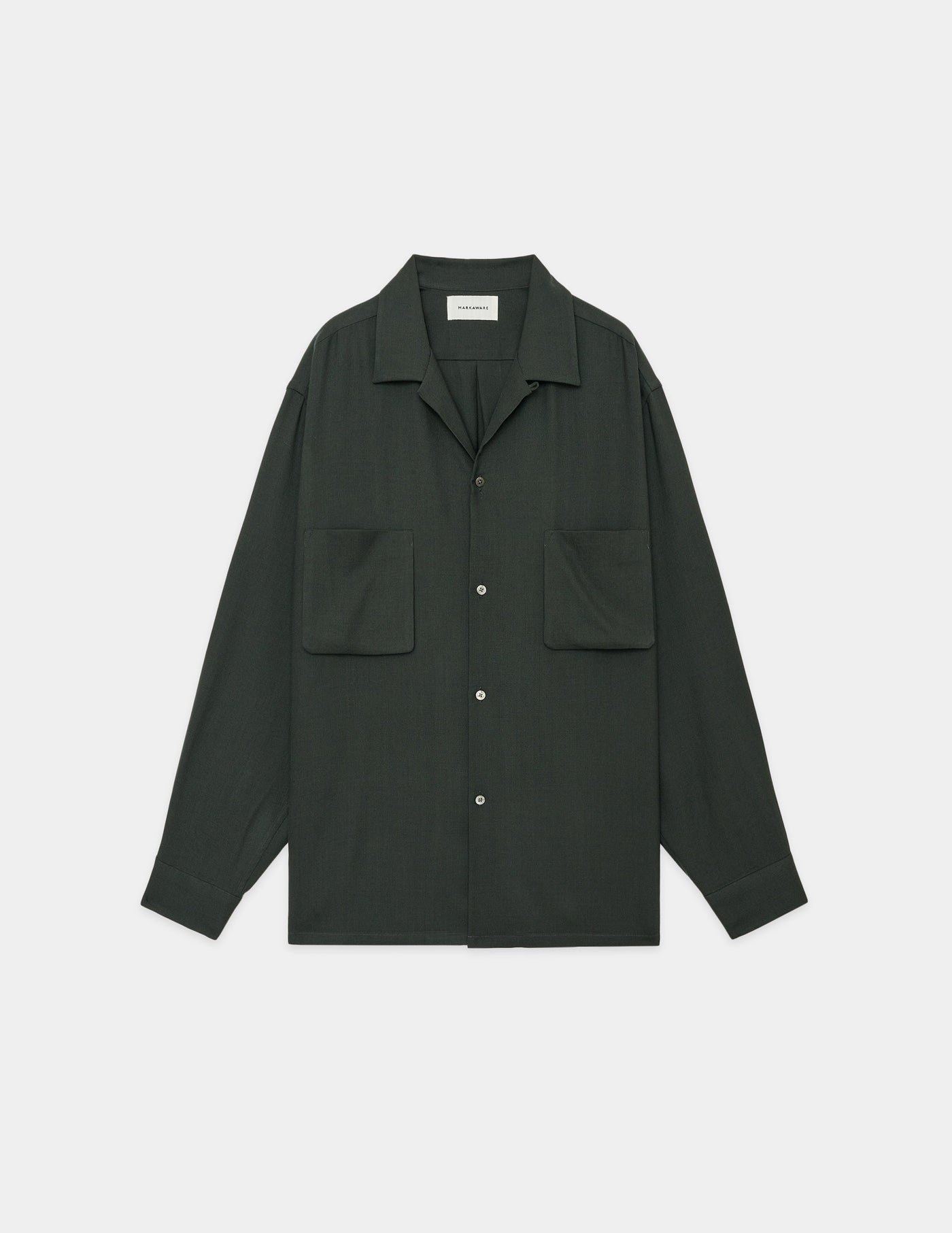 MARKAWARE A23C-11SH01C 2/72 ORGANIC WOOL VIYELLA OPEN COLLAR SHIRT