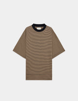 A24A-20CS01B ORGANIC COTTON BORDER KNIT BOX TEE