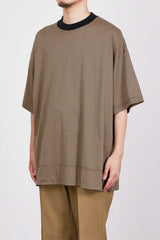 A24A-20CS01B ORGANIC COTTON BORDER KNIT BOX TEE