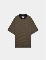 A24A-20CS01B ORGANIC COTTON BORDER KNIT BOX TEE