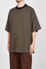 A24A-20CS01B ORGANIC COTTON BORDER KNIT BOX TEE