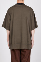 A24A-20CS01B ORGANIC COTTON BORDER KNIT BOX TEE