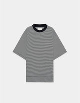 A24A-20CS01B ORGANIC COTTON BORDER KNIT BOX TEE
