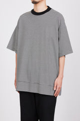 A24A-20CS01B ORGANIC COTTON BORDER KNIT BOX TEE