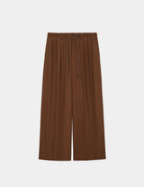 A26A16PT02C ORGANIC COTTON VOILE YARN TWILL TRIPLE PLEATED EASY TROUSERS