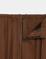 A26A16PT02C ORGANIC COTTON VOILE YARN TWILL TRIPLE PLEATED EASY TROUSERS