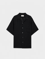 A26B09SH02B ORGANIC WOOL RASCHEL NEW OPEN COLLAR S/S SHIRT
