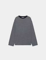 M23C-05CS02C ORGANIC COTTON KNIT BORDER CREW NECK TEE L/S