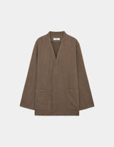 M23D-04JK01C WOOL HERRINGBONE LAPELLESS SHIRT JACKET