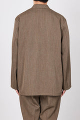 M23D-04JK01C WOOL HERRINGBONE LAPELLESS SHIRT JACKET