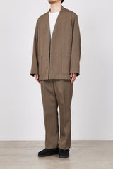 M23D-04JK01C WOOL HERRINGBONE LAPELLESS SHIRT JACKET