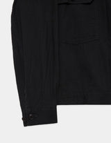 M26A16BL01C ORGANIC COTTON HIGH TWISTED DOBBY CLOTH NO COLLAR TRUCKER JACKET