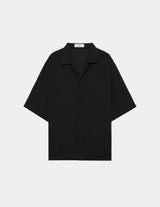 M26A16SH01B ORGANIC COTTON HIGH TWISTED DOBBY CLOTH OPEN COLLAR S/S SHIRT