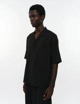 M26A16SH01B ORGANIC COTTON HIGH TWISTED DOBBY CLOTH OPEN COLLAR S/S SHIRT