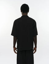 M26A16SH01B ORGANIC COTTON HIGH TWISTED DOBBY CLOTH OPEN COLLAR S/S SHIRT