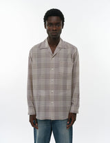 M26A18SH01C 60/1 ORGANIC COTTON HIGH TWISTED LOAN OPEN COLLAR L/S SHIRT