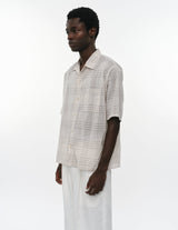 M26A18SH02B 60/1 ORGANIC COTTON HIGH TWISTED LOAN OPEN COLLAR S/S SHIRT