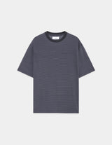 M26B12CS01B ORGANIC COTTON HIGH TWIST KNIT BORDER CREW NECK TEE