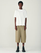 M26B15PT02E ORGANIC COTTON GABARDINE TWO TUCK CROPPED TROUSERS