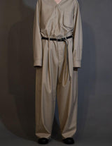 MBL-TCPT MACHINE WASHABLE WOOL TUCK WIDE PANTS