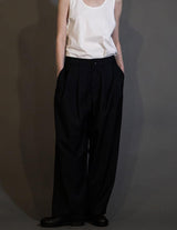 MBL-TCPT MACHINE WASHABLE WOOL TUCK WIDE PANTS