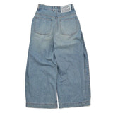 MBL-USED DENIM 12OZ DENIM SIDE TUCK WIDE PANTS USED