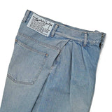 MBL-USED DENIM 12OZ DENIM SIDE TUCK WIDE PANTS USED