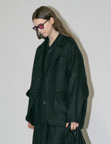WM02-JK2610201 SEMI WET LINEN OVERSIZE JACKET