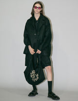 WM02-JK2610201 SEMI WET LINEN OVERSIZE JACKET