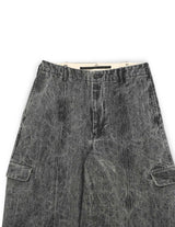 WM04-PT2610404B PIGMENT PRINT WASHED DENIM WIDE CARGO PANTS