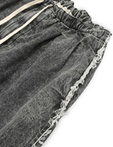 WM04-SP2610405B PIGMENT PRINT WASHED DENIM WIDE HALF PANTS