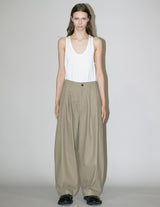 WM08-PT2610803 HIGH-TWIST TWILL TUCK WIDE PANTS