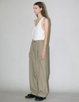 WM08-PT2610803 HIGH-TWIST TWILL TUCK WIDE PANTS