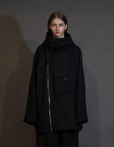 WM10-BZ252102 BISHU WOOL OVERSIZED HOOD BLOUSON