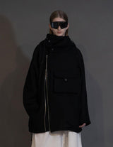 WM10-BZ252102 BISHU WOOL OVERSIZED HOOD BLOUSON