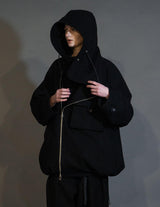 WM10-BZ252102 BISHU WOOL OVERSIZED HOOD BLOUSON