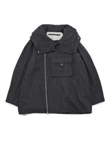 WM10-BZ252102 BISHU WOOL OVERSIZED HOOD BLOUSON