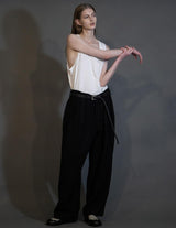 WM10-PT252104 BISHU WOOL TUCK WIDE PANTS