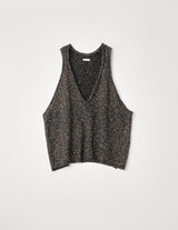 NMKN-012 SHIFTED MELANGE KNIT VEST: INSIDE OUT