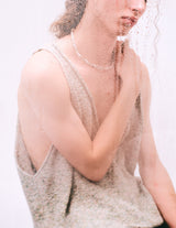 NMKN-012 SHIFTED MELANGE KNIT VEST: INSIDE OUT
