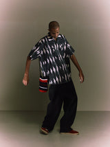 NMSH-023 ABSTRUCT ARGYLE OPEN COLLAR S/S SHIRT