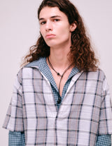 NMSH-032 C/L PLAID PULLOVER SHIRT: VINTAGE FABRIC