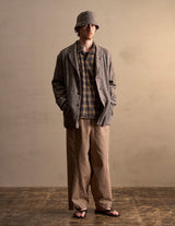 NN-1303Y18 C.HUFFAM S140'S OMBRE CHECK LODGE SHIRT