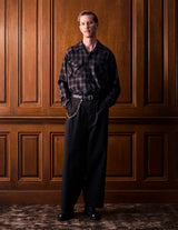 NN-1303Y18 C.HUFFAM S140'S OMBRE CHECK LODGE SHIRT